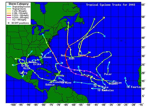 2003 Hurricane Map