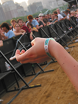 Lit Cigarette and Armband, Lollapalooza, 2005