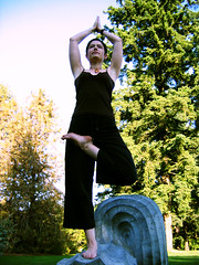yoga at Van Dusen Gardens