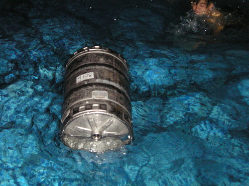 Empty kegs do float in swimming pools. Duh.