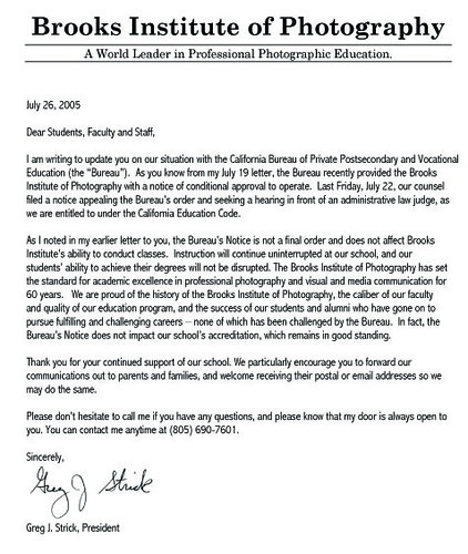 Brooks Letter