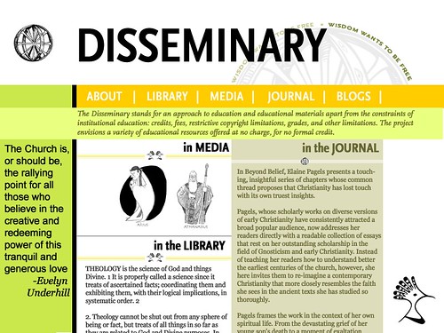 Proposed new Disseminary splash page